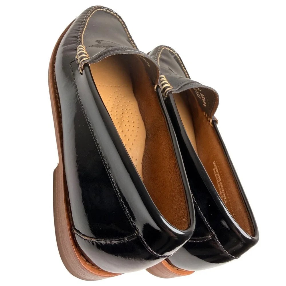G.H. Bass Weejuns Whitney Penny Loafers Black Patent Leather Size 8M - Picture 15 of 16